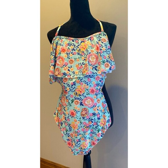 One piece Swimsuit Womens Off Shoulder Ruffled Collar Size ? See measurements - Picture 3 of 8